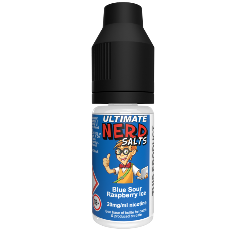 Ultimate Nerd Salts Blue Sour Raspberry Ice e-liquid bottle