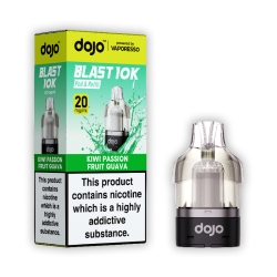 Vaporesso Dojo Blast 10K pods in Kiwi Passion Fruit Guava flavour.