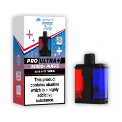 Hayati pro ultra plus pods in a Blue Razz Cherry flavour.