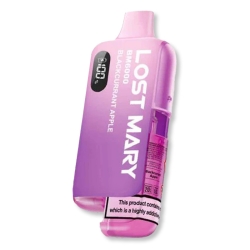 The Lost Mary BM6000 Prefilled Pod kit in a Blackcurrant Apple flavour, the device is purple.