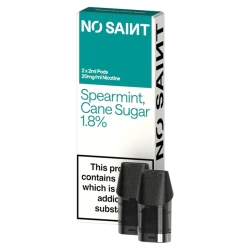 NO SAINT Spearmint Cane Sugar Prefilled Pods 18mg (2-Pack)